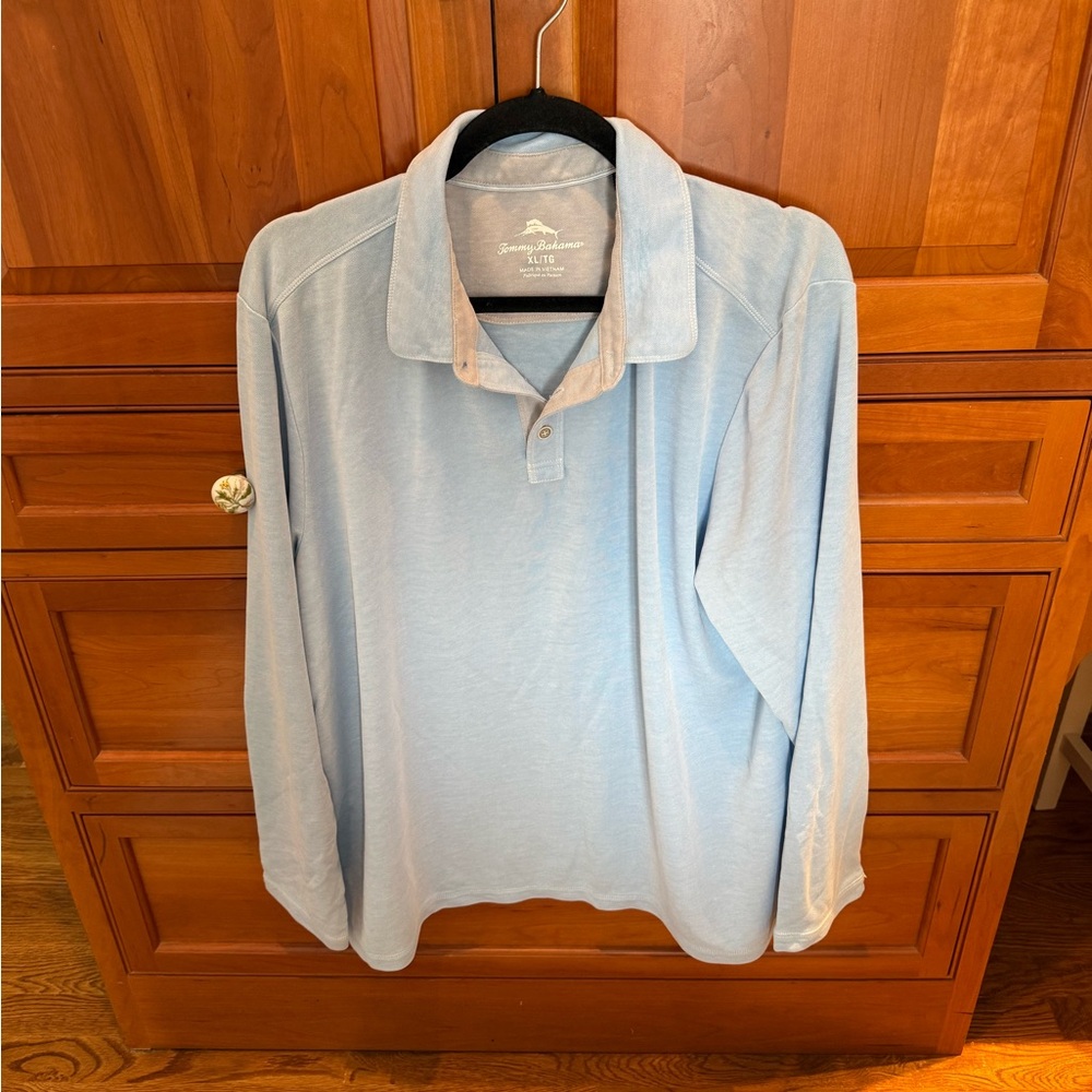 Tommy Bahama Light Blue Long Sleeve Polo Shirt